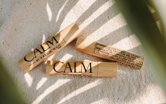 A couple of wooden sticks with the word calm written on them.